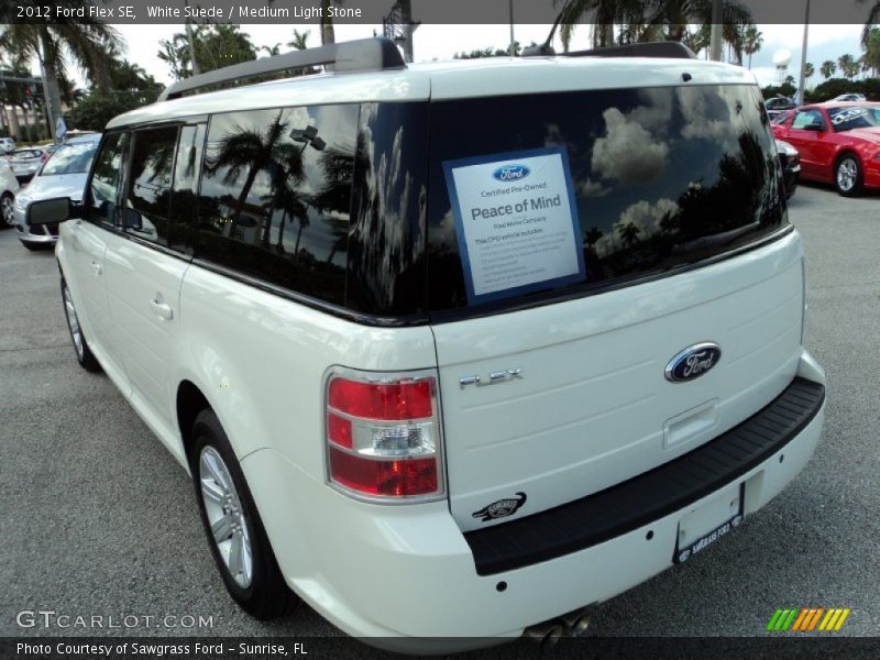 White Suede / Medium Light Stone 2012 Ford Flex SE