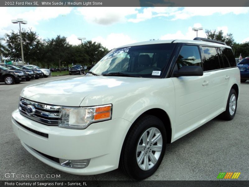 White Suede / Medium Light Stone 2012 Ford Flex SE