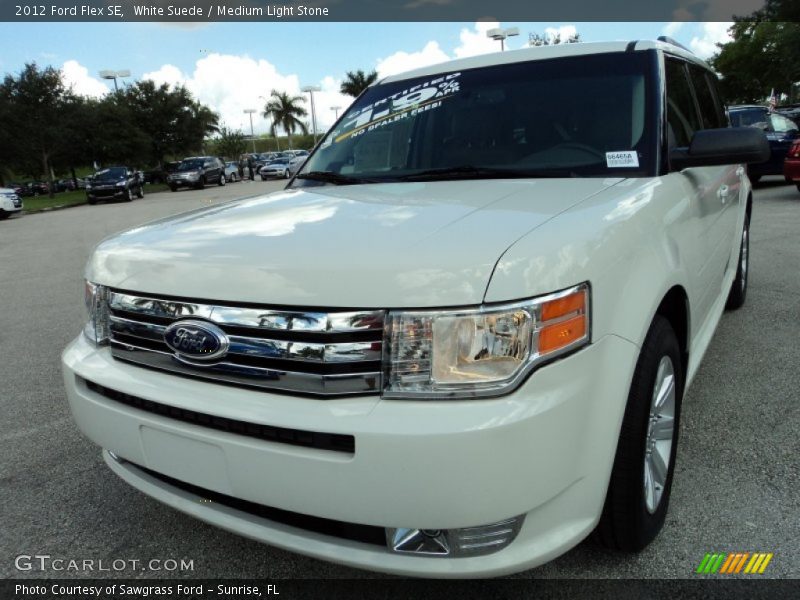 White Suede / Medium Light Stone 2012 Ford Flex SE