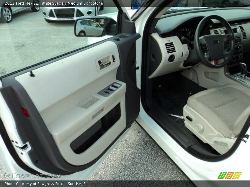 White Suede / Medium Light Stone 2012 Ford Flex SE