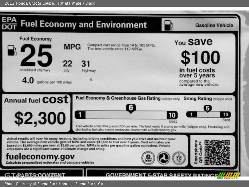 Taffeta White / Black 2013 Honda Civic Si Coupe