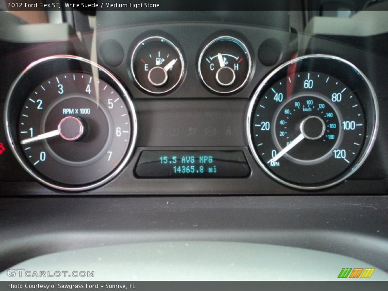 White Suede / Medium Light Stone 2012 Ford Flex SE