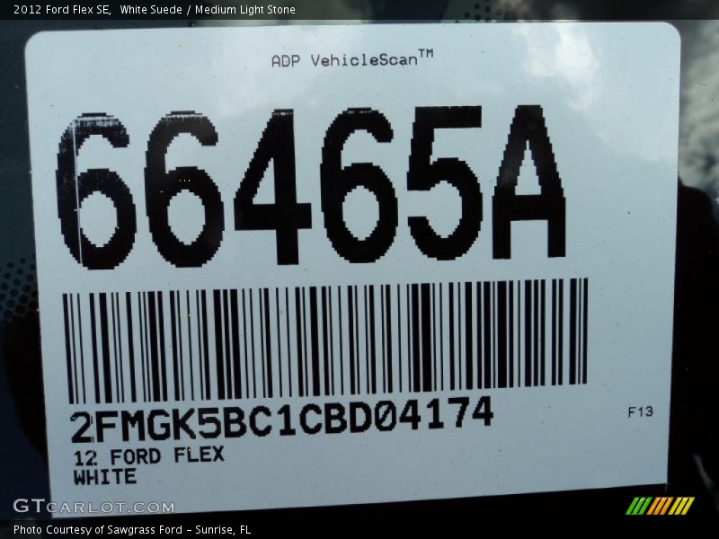 White Suede / Medium Light Stone 2012 Ford Flex SE