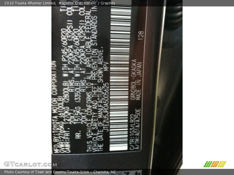 Magnetic Gray Metallic / Graphite 2010 Toyota 4Runner Limited