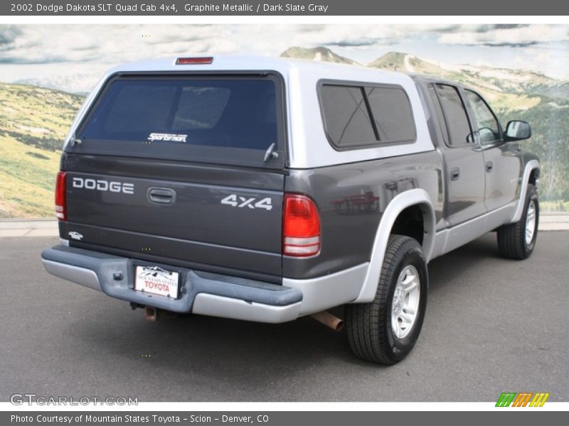 Graphite Metallic / Dark Slate Gray 2002 Dodge Dakota SLT Quad Cab 4x4