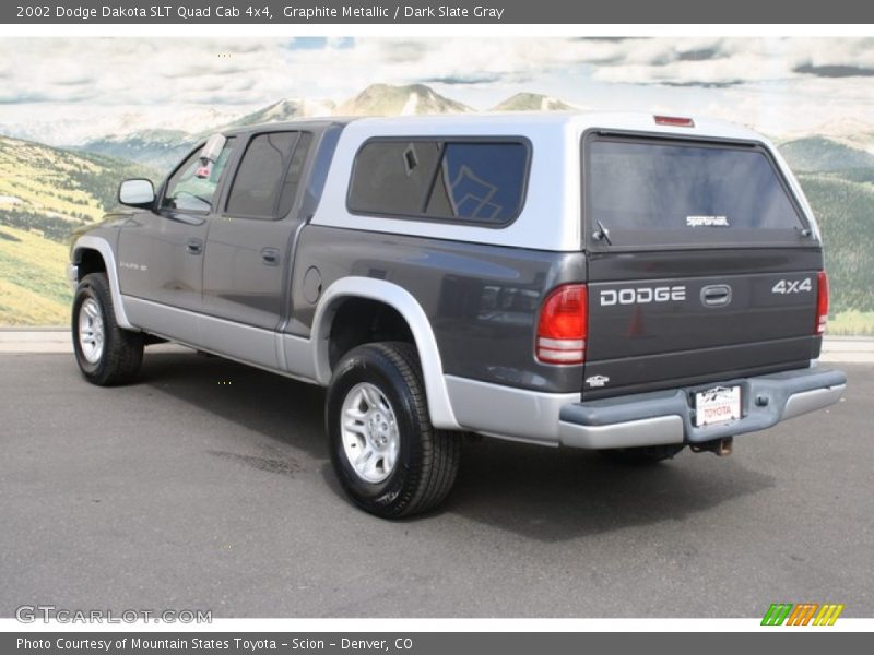 Graphite Metallic / Dark Slate Gray 2002 Dodge Dakota SLT Quad Cab 4x4
