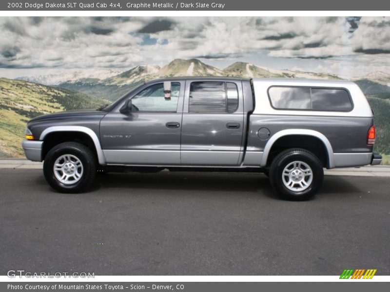 Graphite Metallic / Dark Slate Gray 2002 Dodge Dakota SLT Quad Cab 4x4