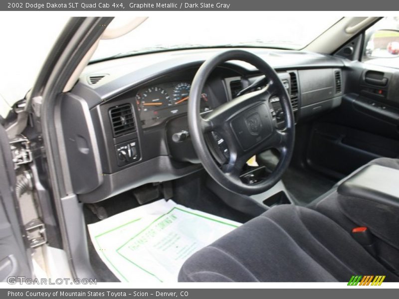 Graphite Metallic / Dark Slate Gray 2002 Dodge Dakota SLT Quad Cab 4x4