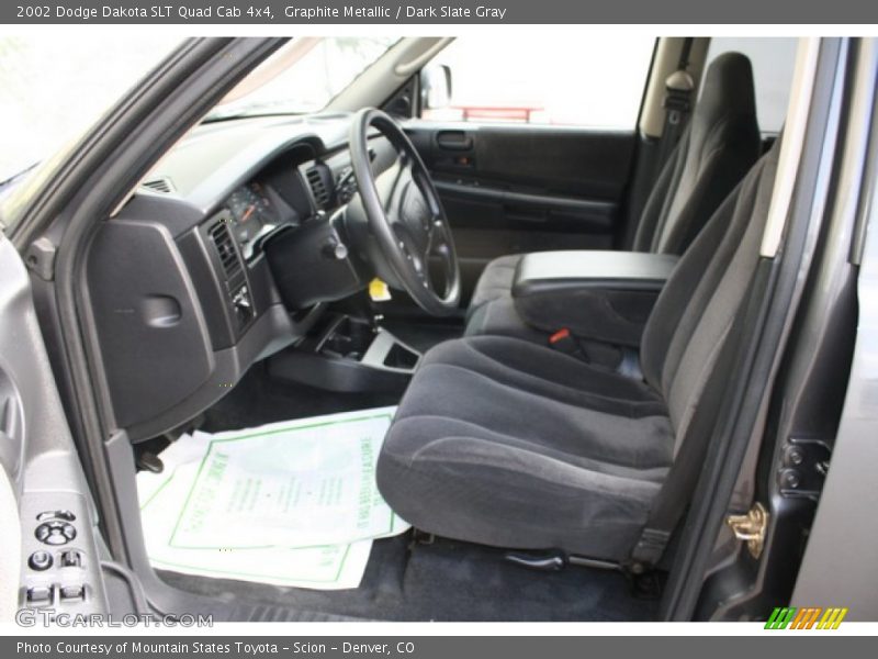 Graphite Metallic / Dark Slate Gray 2002 Dodge Dakota SLT Quad Cab 4x4
