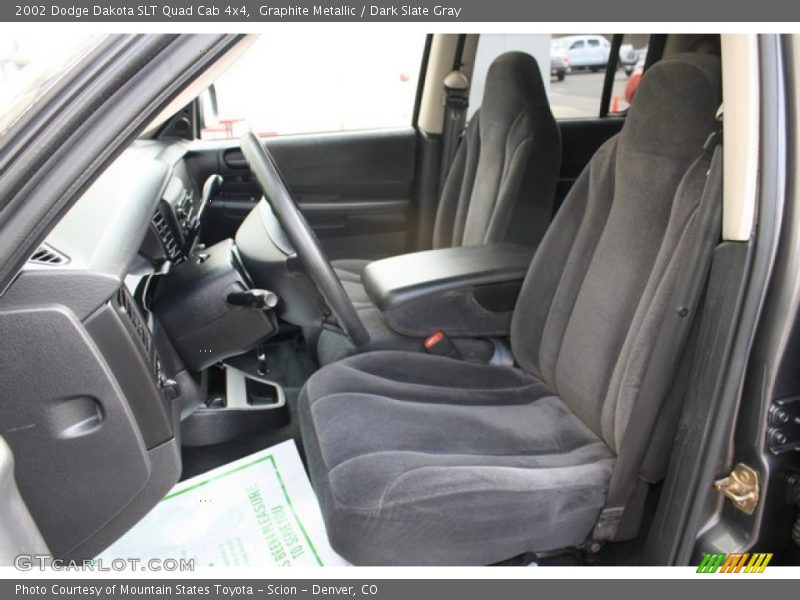 Graphite Metallic / Dark Slate Gray 2002 Dodge Dakota SLT Quad Cab 4x4