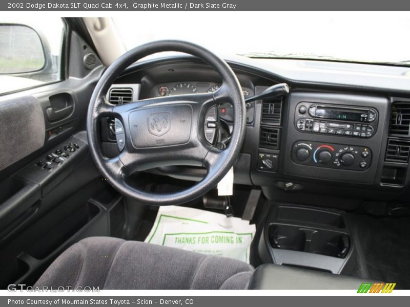 Graphite Metallic / Dark Slate Gray 2002 Dodge Dakota SLT Quad Cab 4x4