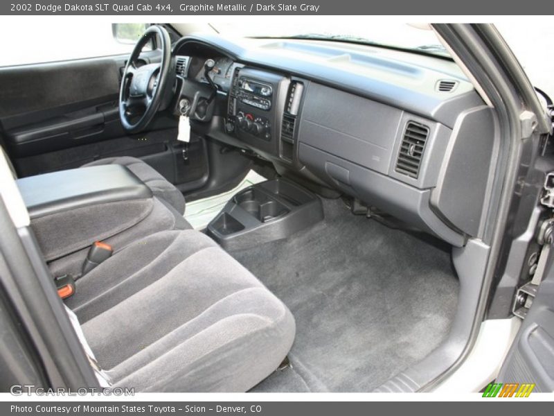 Graphite Metallic / Dark Slate Gray 2002 Dodge Dakota SLT Quad Cab 4x4