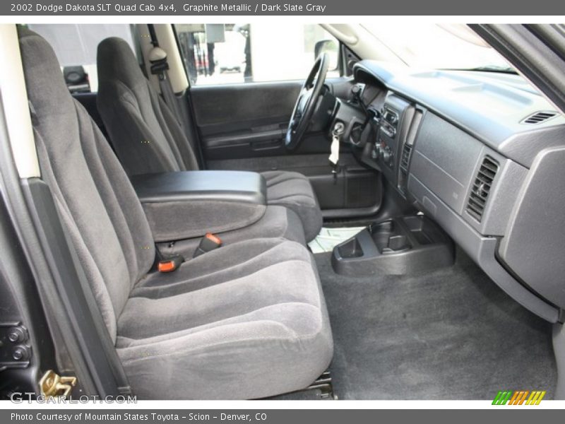 Graphite Metallic / Dark Slate Gray 2002 Dodge Dakota SLT Quad Cab 4x4