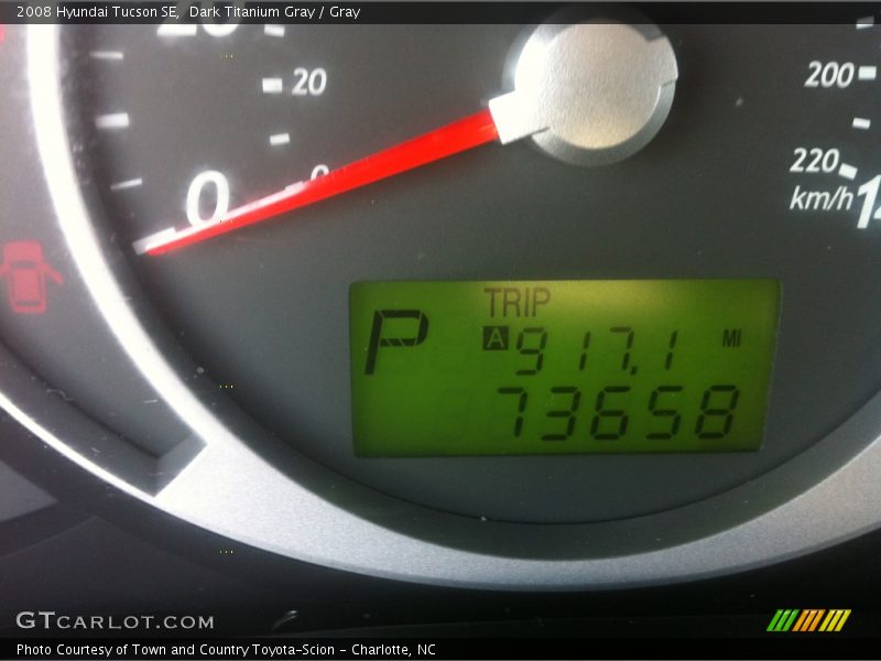 Dark Titanium Gray / Gray 2008 Hyundai Tucson SE