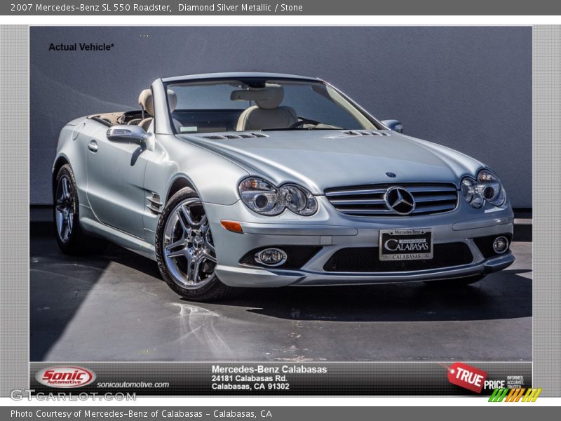 Diamond Silver Metallic / Stone 2007 Mercedes-Benz SL 550 Roadster