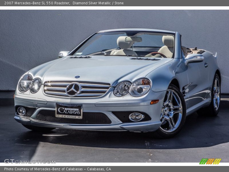 Diamond Silver Metallic / Stone 2007 Mercedes-Benz SL 550 Roadster