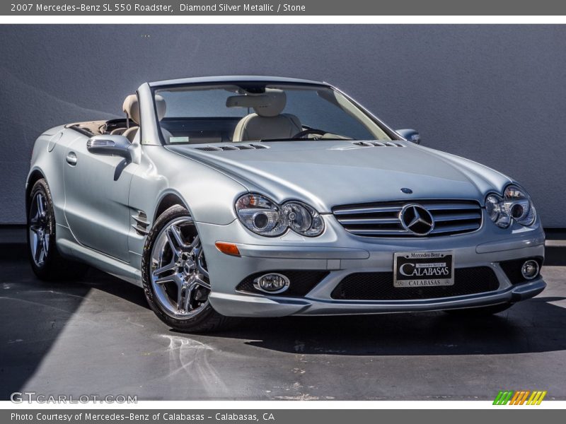 Diamond Silver Metallic / Stone 2007 Mercedes-Benz SL 550 Roadster