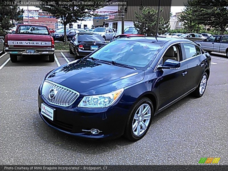 Midnight Blue Metallic / Cocoa/Cashmere 2011 Buick LaCrosse CXL AWD