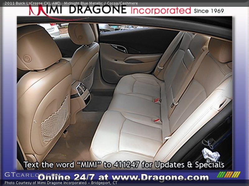 Midnight Blue Metallic / Cocoa/Cashmere 2011 Buick LaCrosse CXL AWD