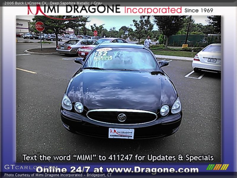 Deep Sapphire Metallic / Gray 2006 Buick LaCrosse CX