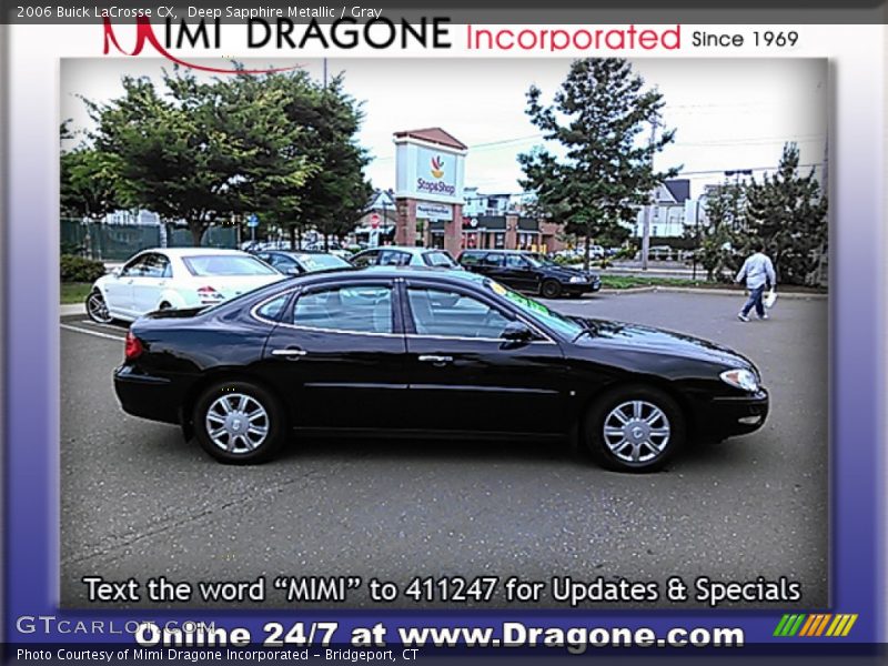 Deep Sapphire Metallic / Gray 2006 Buick LaCrosse CX
