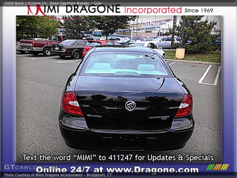 Deep Sapphire Metallic / Gray 2006 Buick LaCrosse CX