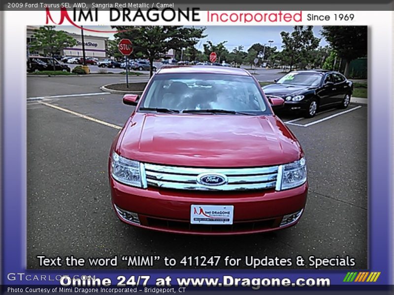 Sangria Red Metallic / Camel 2009 Ford Taurus SEL AWD