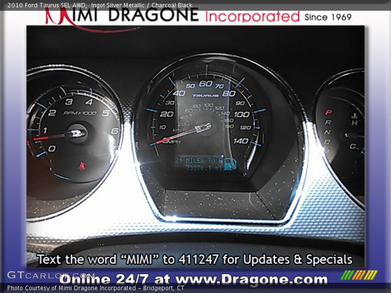Ingot Silver Metallic / Charcoal Black 2010 Ford Taurus SEL AWD