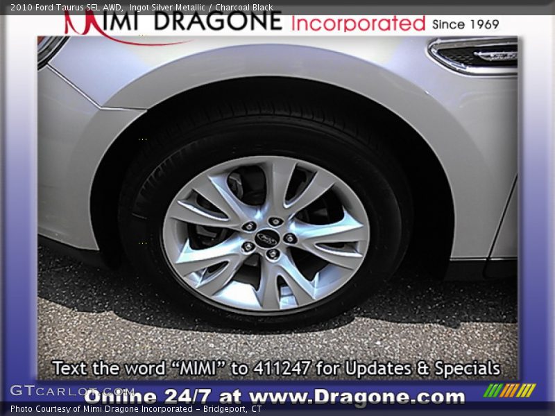 Ingot Silver Metallic / Charcoal Black 2010 Ford Taurus SEL AWD