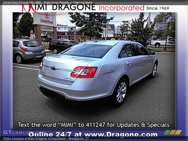 Ingot Silver Metallic / Charcoal Black 2010 Ford Taurus SEL AWD