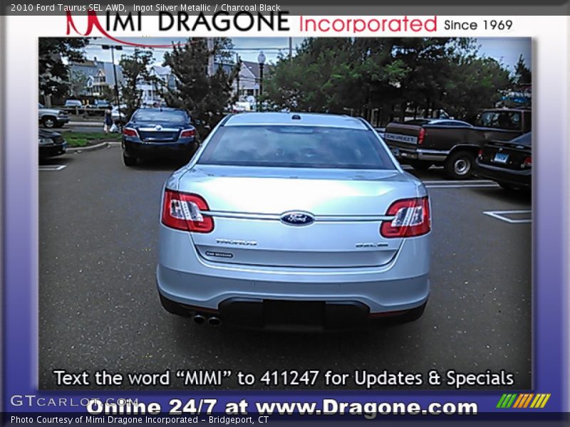 Ingot Silver Metallic / Charcoal Black 2010 Ford Taurus SEL AWD