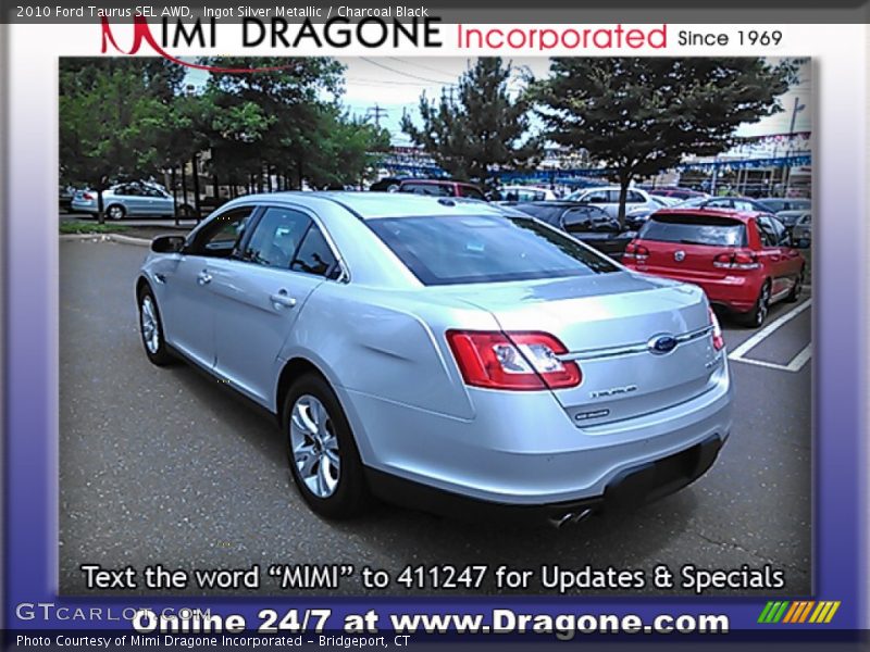 Ingot Silver Metallic / Charcoal Black 2010 Ford Taurus SEL AWD