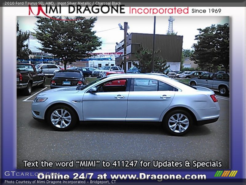 Ingot Silver Metallic / Charcoal Black 2010 Ford Taurus SEL AWD