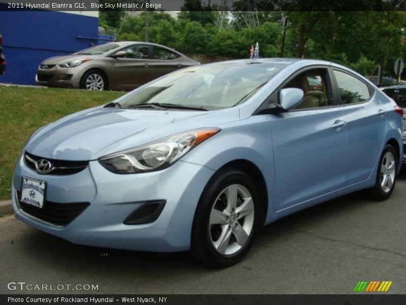 Blue Sky Metallic / Beige 2011 Hyundai Elantra GLS