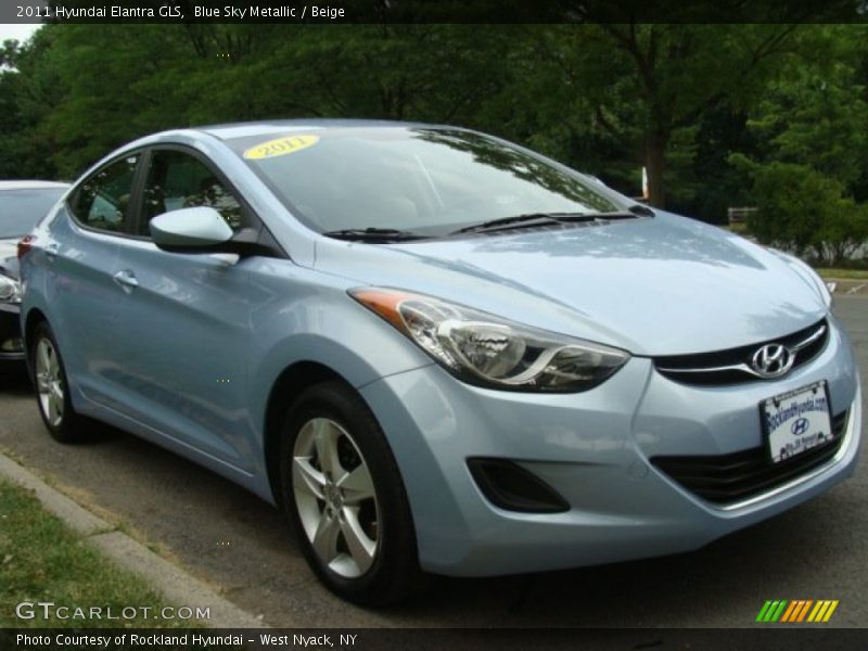 Blue Sky Metallic / Beige 2011 Hyundai Elantra GLS