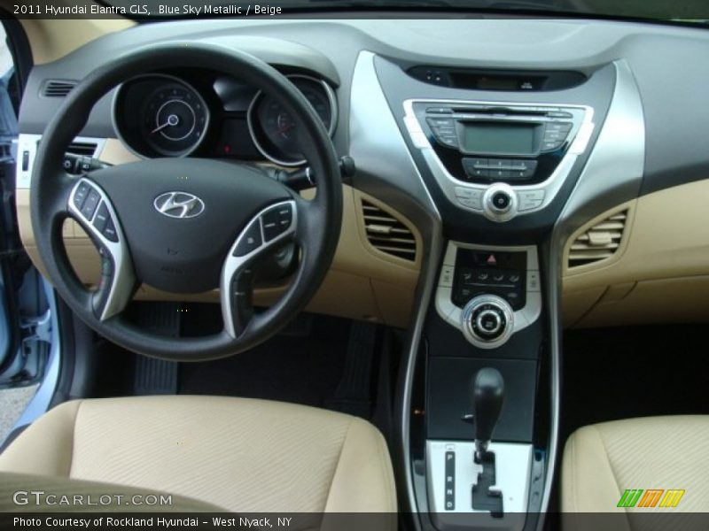 Blue Sky Metallic / Beige 2011 Hyundai Elantra GLS