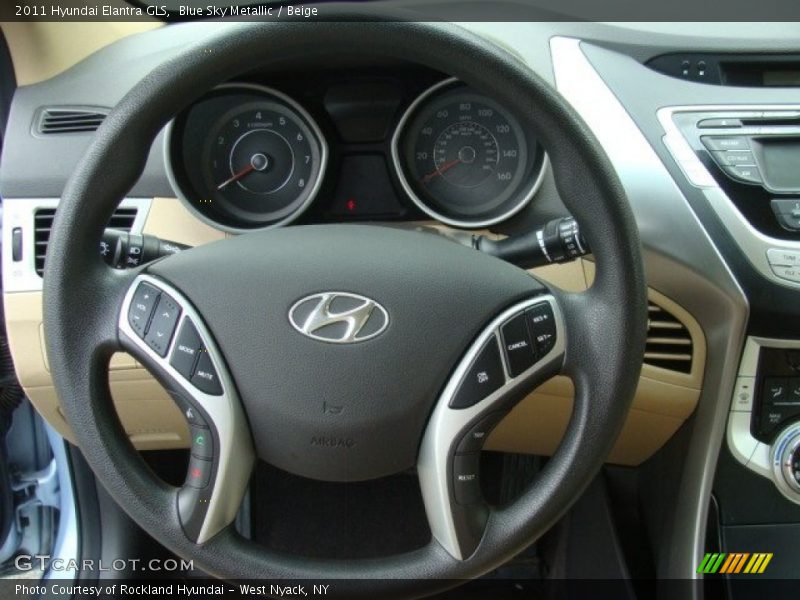 Blue Sky Metallic / Beige 2011 Hyundai Elantra GLS