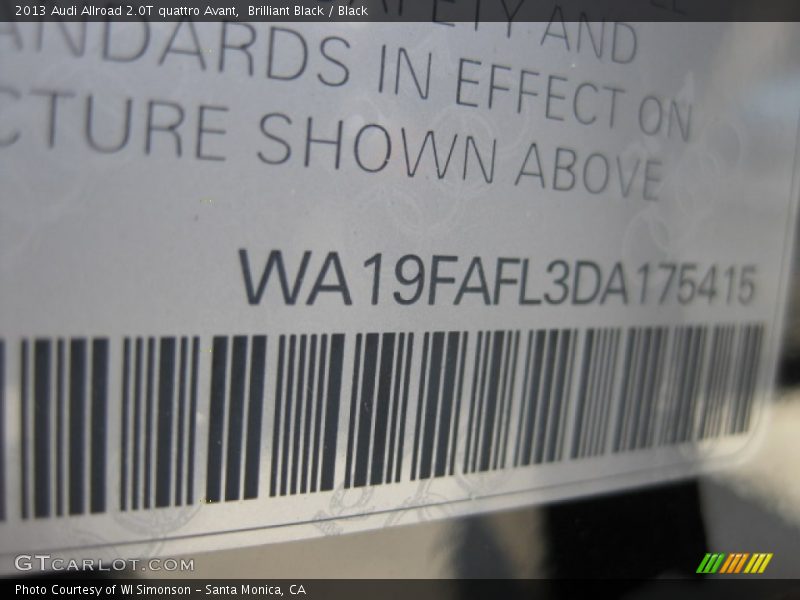 Brilliant Black / Black 2013 Audi Allroad 2.0T quattro Avant