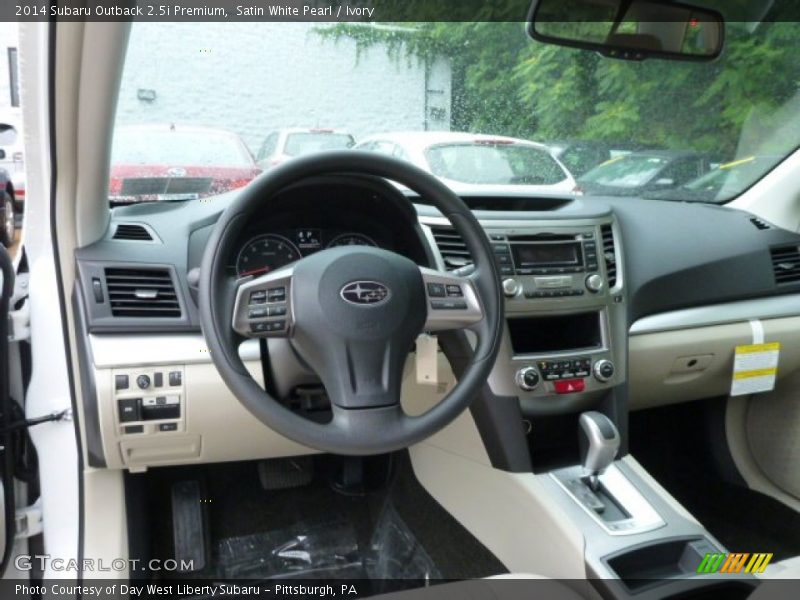 Satin White Pearl / Ivory 2014 Subaru Outback 2.5i Premium