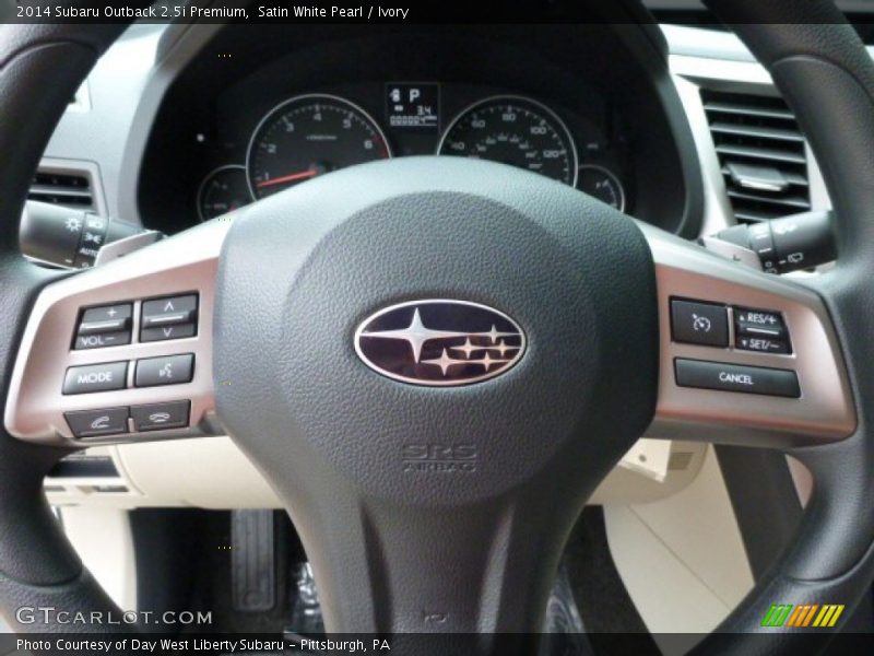 Satin White Pearl / Ivory 2014 Subaru Outback 2.5i Premium