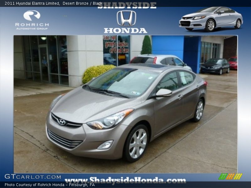 Desert Bronze / Black 2011 Hyundai Elantra Limited