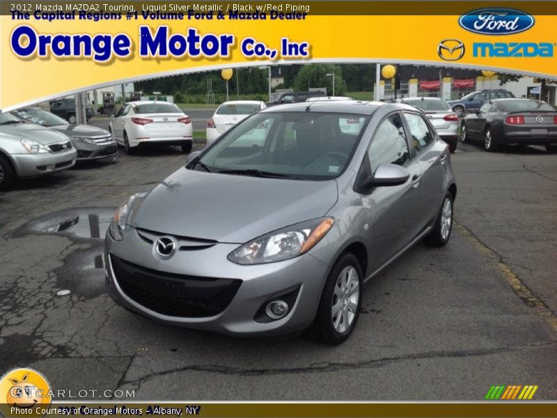 Liquid Silver Metallic / Black w/Red Piping 2012 Mazda MAZDA2 Touring