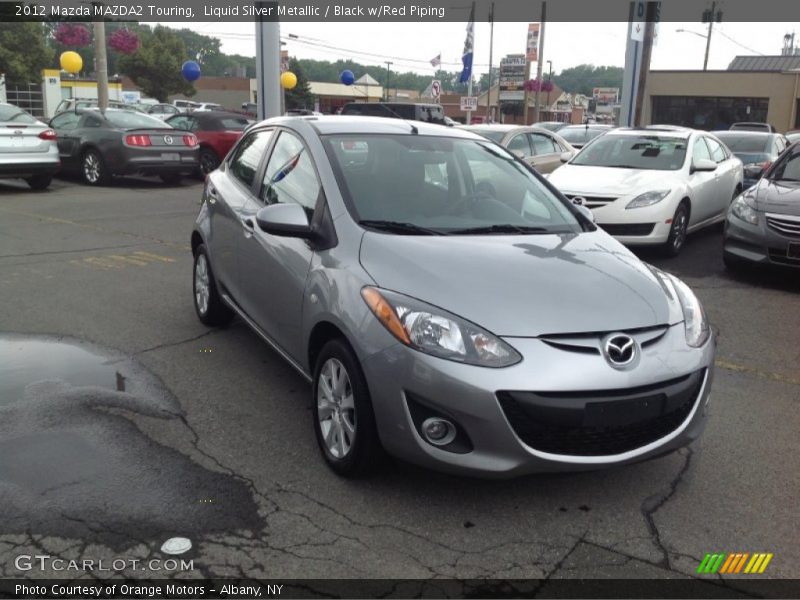 Liquid Silver Metallic / Black w/Red Piping 2012 Mazda MAZDA2 Touring