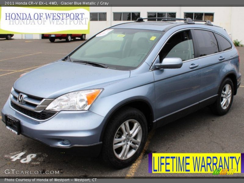 Glacier Blue Metallic / Gray 2011 Honda CR-V EX-L 4WD