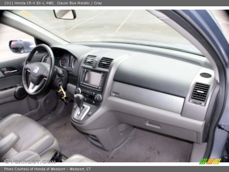 Glacier Blue Metallic / Gray 2011 Honda CR-V EX-L 4WD