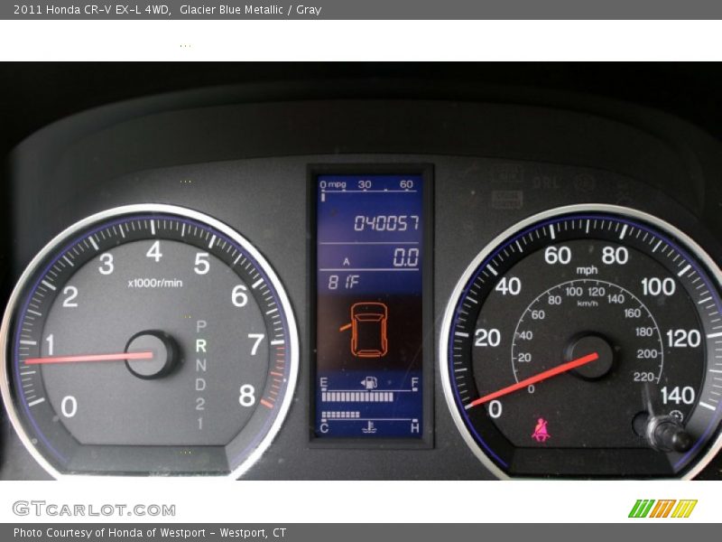 Glacier Blue Metallic / Gray 2011 Honda CR-V EX-L 4WD