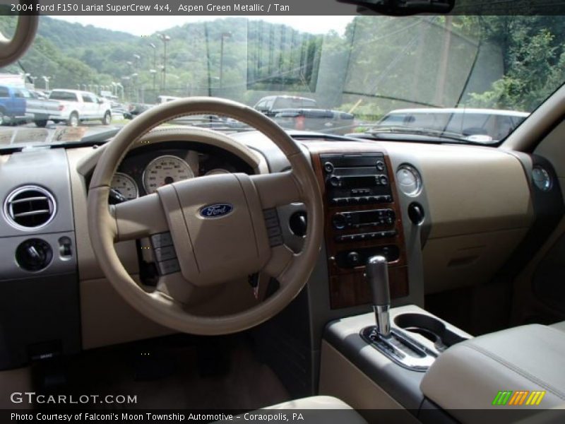 Aspen Green Metallic / Tan 2004 Ford F150 Lariat SuperCrew 4x4