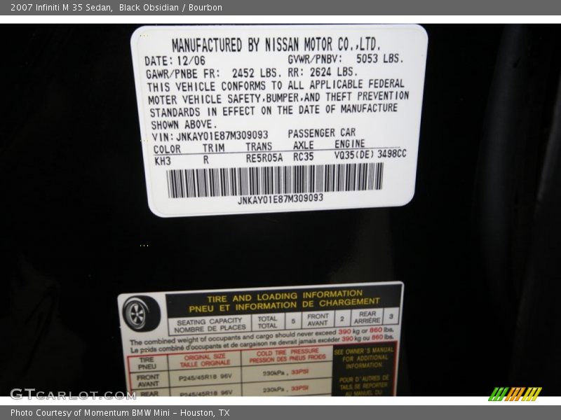 Black Obsidian / Bourbon 2007 Infiniti M 35 Sedan