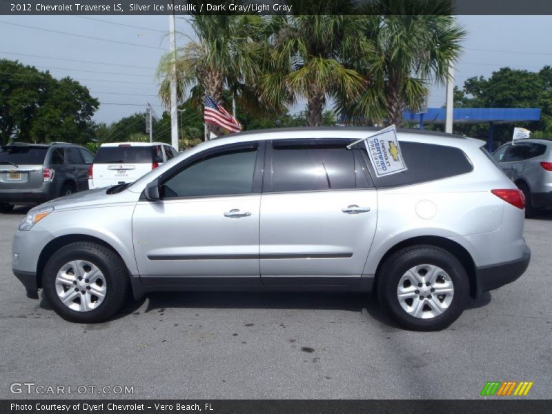 Silver Ice Metallic / Dark Gray/Light Gray 2012 Chevrolet Traverse LS