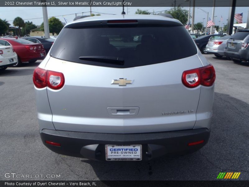 Silver Ice Metallic / Dark Gray/Light Gray 2012 Chevrolet Traverse LS